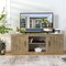 Costway 58'' TV Stand Entertainment Console Center W/ 2 Cabinets for 65'' TV Natural\Black\Walnut